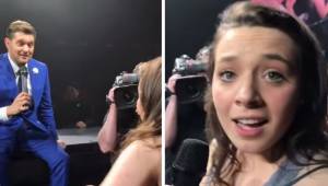 Podczas koncertu Michael Buble dał mikrofon dziewczynie na widowni, to co stało 